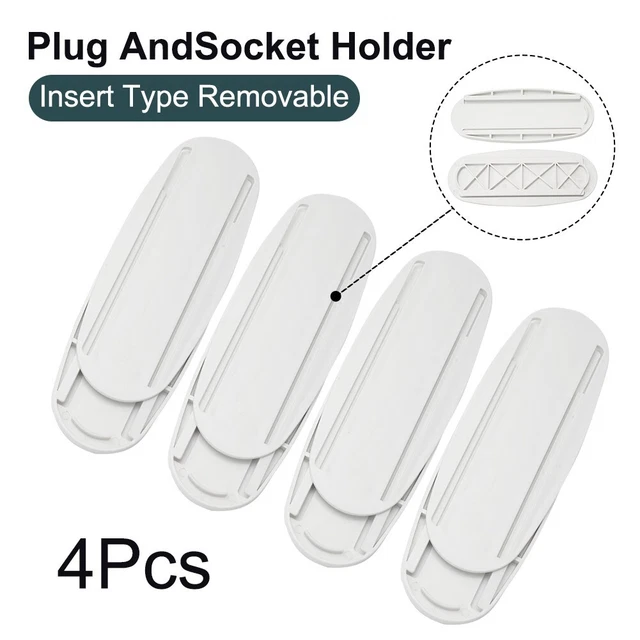 Soporte de enchufe fijador rack blanco sustituir 4 piezas soporte de pared fijador