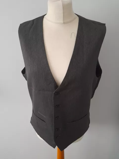 Men's Taylor & Wright Grey  Herringbone  V Neck  Waistcoat Vest  Size M