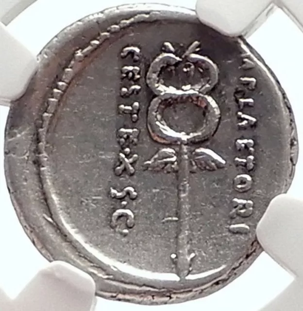 Roman Republic 67BC Rome Ancient Silver Coin BONUS EVENTUS CADUCEUS NGC i69312