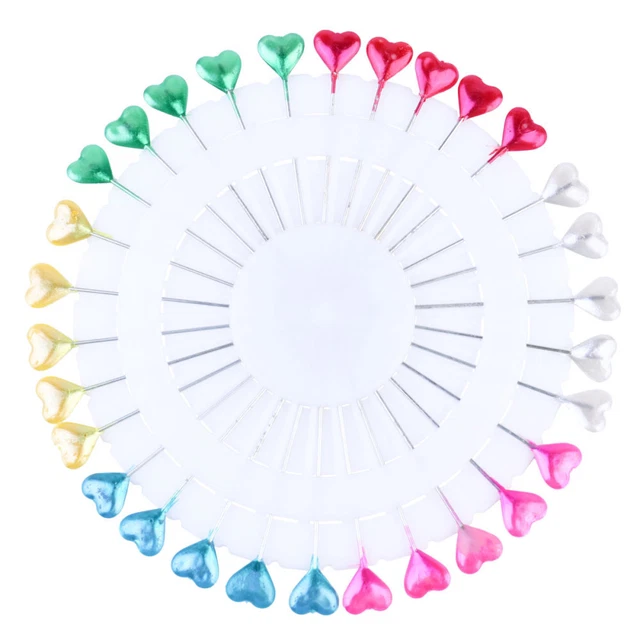3 Set Blumenköpfe Stifte Flachkopfstifte Kristalldekor Perlenbesatz Sticknadel