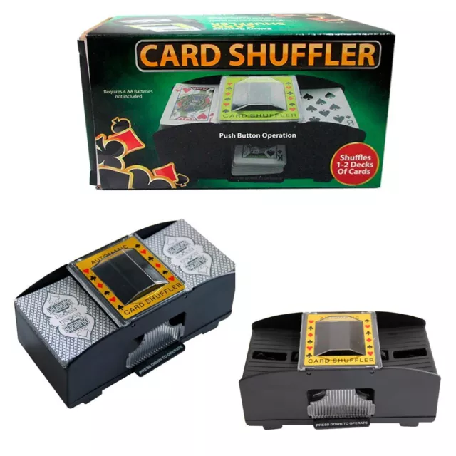 Casino Deluxe Automatic 2 Deck Card Shuffler Poker Texas Hold'em Black Jack NEW