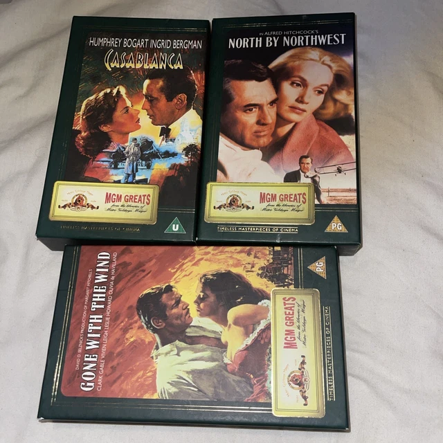 MGM Greats Ltd Ed. VHS Movies Casablanca Gone With The Wind North By Northwest
