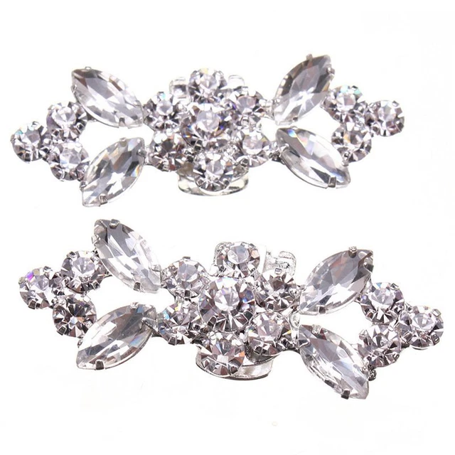 1Pair Rhinestone Crystal Wedding Bridal Crystal Shoe Clips A7L8