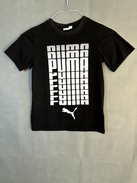 Puma Boys Short Sleeve Crew Neck Black Pullover T Shirt Size S 8