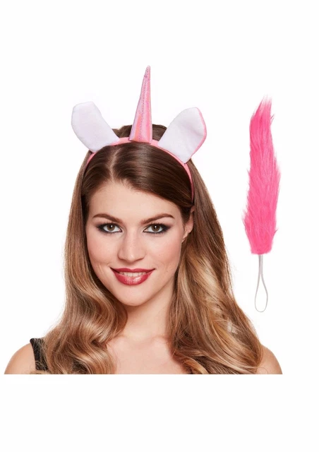 Adulto/Bambino Unicorn Corno Orecchie Coda Set Fascia Accessorio per Costume