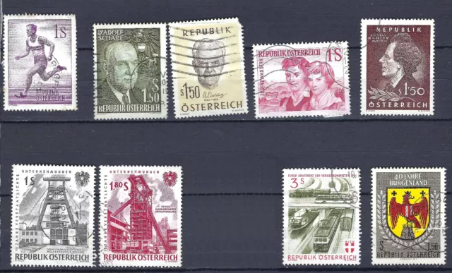 Österreich 1959-61 Lot gestempelter Marken 9 Werte