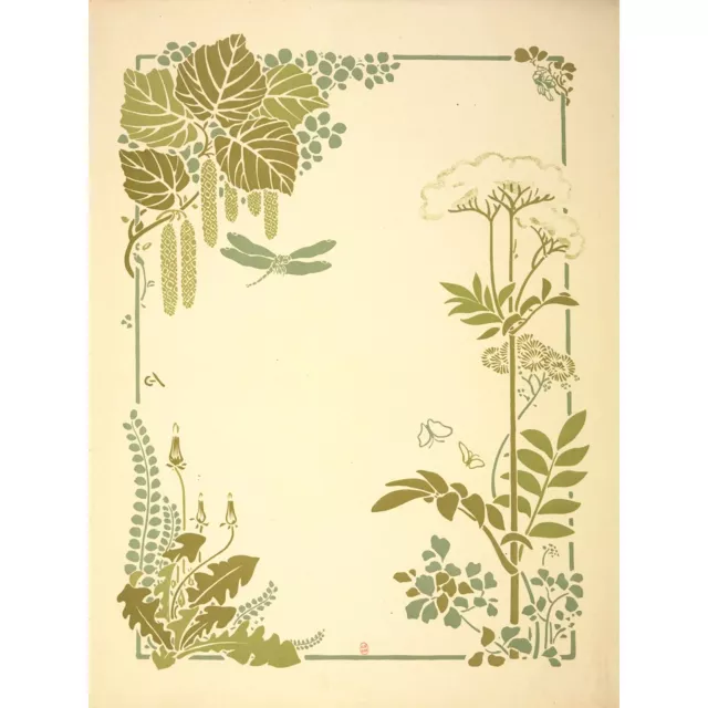 Auriol dekoratives Blumenblatt Libelle Design großer Leinwand Kunstdruck