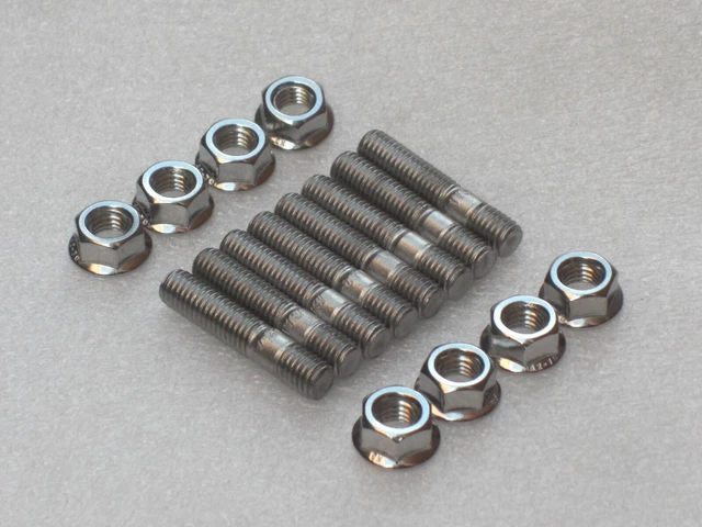 8X M8 STAINLESS Exhaust Studs & Flange Nuts Yamaha FZ1 FZ6 YZF-R1