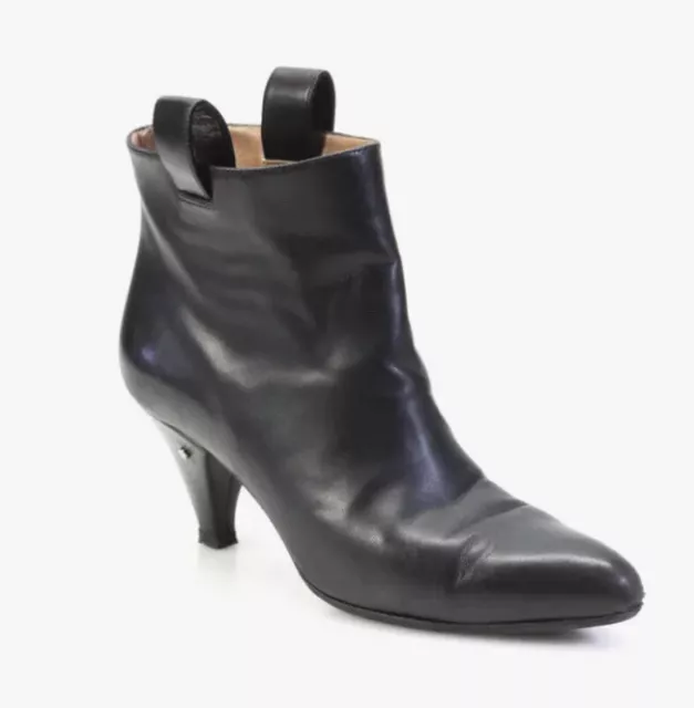 Laurence Dacade Women’s Black Leather Heeled Ankle Booties Size 35.5 5.5