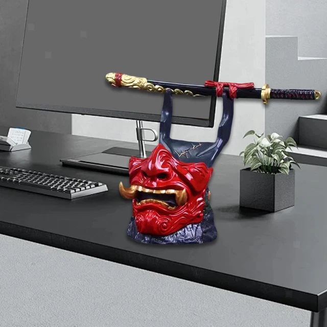 Support Casque Gaming Game Of Thrones Targaryen - Dragon Noir/rouge/or - 23,5x16x15 Cm - Pour Bureau - 10