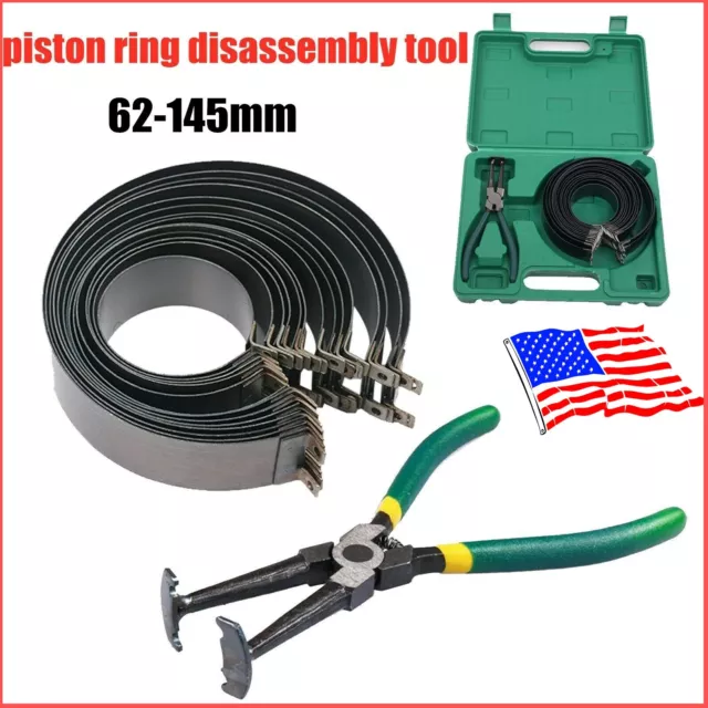 Motorcycle Motobrike Piston Ring Clamp Compressor Tool Repair Kit 62mm-145mm US
