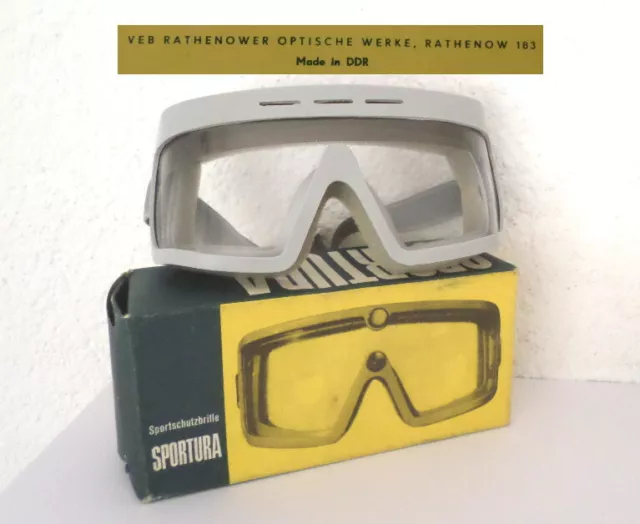 DDR NVA Grenztruppen Motorradbrille + Schachtel ( Brille für Motorradhelm ) VEB