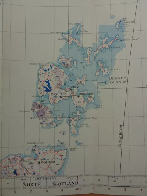 WW2 (1941) RAF "WAR" map entitled "ORKNEYS AND SHETLANDS" (GREAT CONDITION) 2