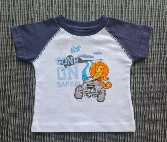 BQT Baby Boys Short Sleeve Shirt TShirt Top size 000 0 1 Colour Gone On Safari