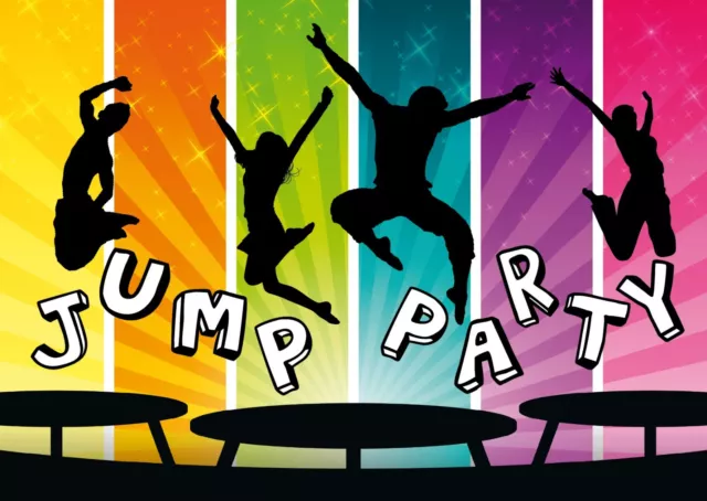 Coole Jump-Party-Einladungskarten zum Kindergeburtstag / zum Trampolin-Springen