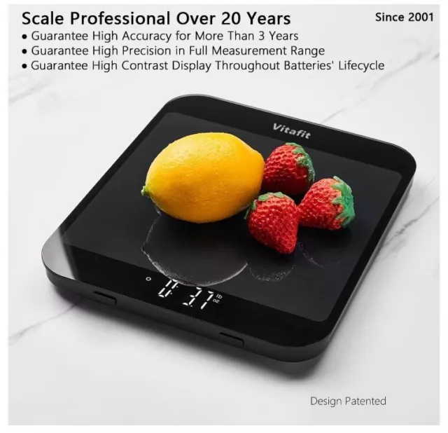 Vitafit 15kg Digital Kitchen Scales, Multifunction Food Weighing Scales Measures 2