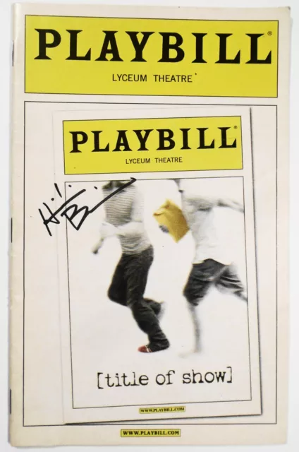 [Titolo Di Mostra] Apertura Notte Playbill 2008 - Firmato Da Heidi Blickenstaff