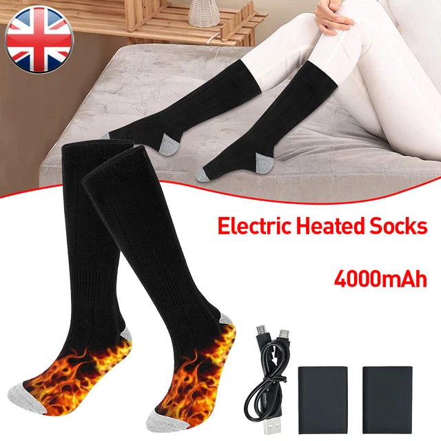 Heated Socks Electric Boot Feet Warmer USB Rechargable 4000 Mah Battery Unisex