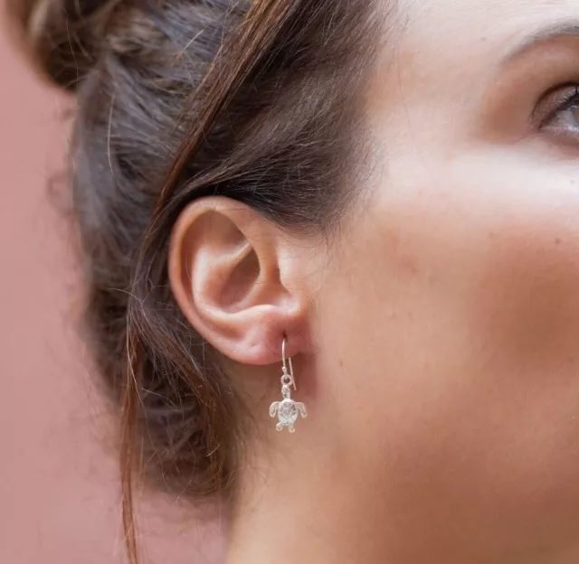 Sterling silver turtle earrings 925 women's jewellery gift