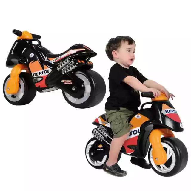 INJUSA Kindermotorrad Laufrad Rutscher Kinder Motorrad Kinderfahrzeug schwarz vi