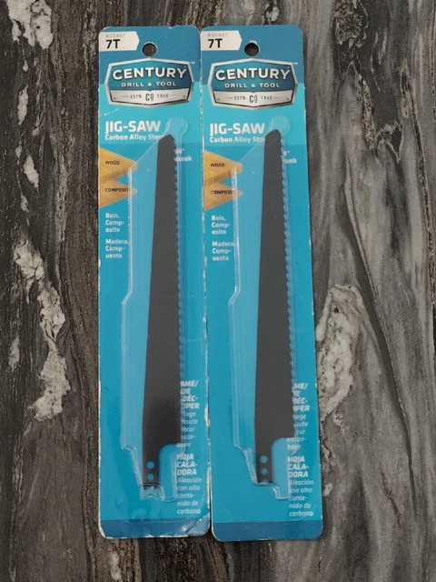 2pc Century Drill & Tool 7T 6" Jig Saw Blade 06807 1/4" Universal Shank