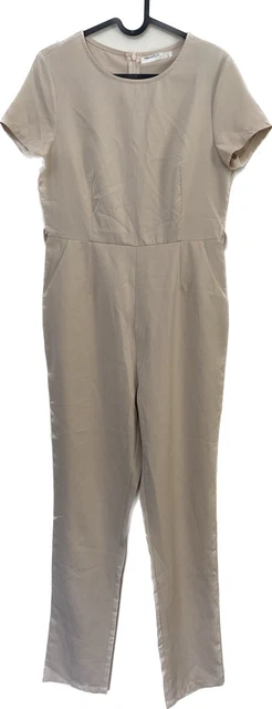 VERA AND LUCY jumpsuit nude pink utility short sleeve tapered leg