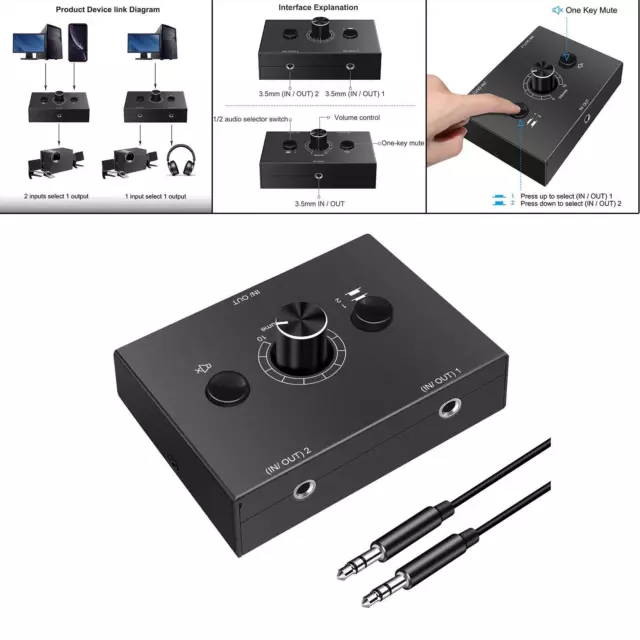 3.5mm Stereo Audio Switcher 1 Input 2Output 2  Output for CD Player
