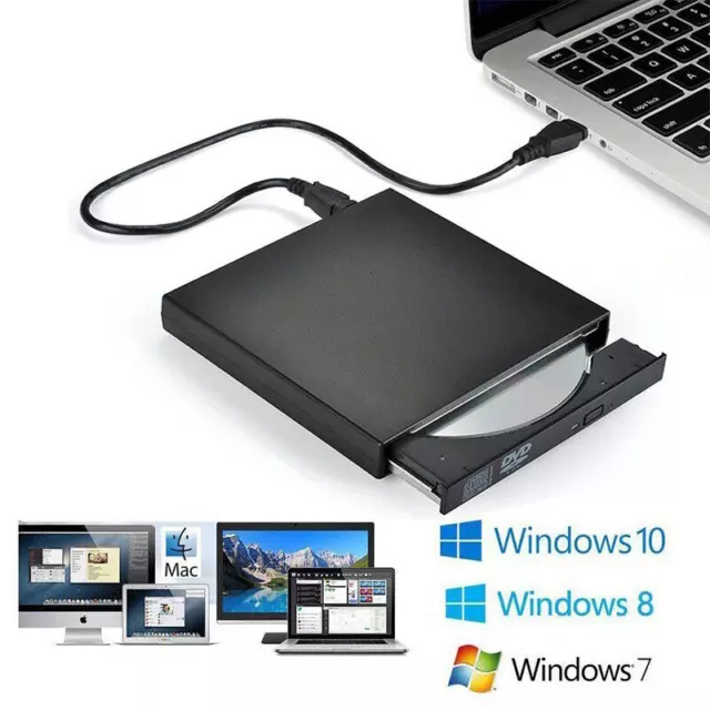 2024 External DVD Drive USB 2.0 Laptop PC Portable Optical Reader 3