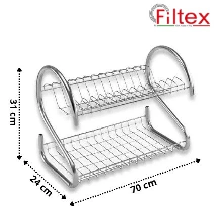 Scolapiatti MasterClass KitchenCraft - Acciaio Inox Compatto 41x22cm