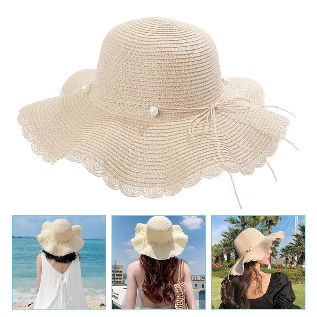 Chapeau De Paille Femme été - Large Bord Coloré - Style Bohème Plage Et Pique-nique