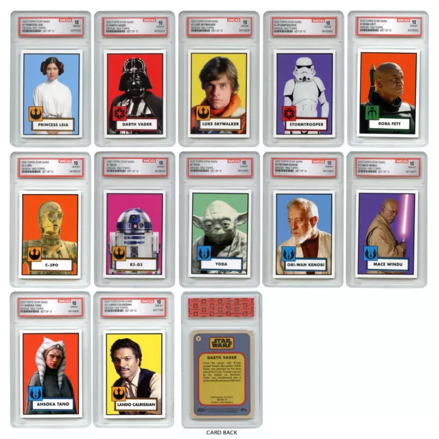 STAR WARS TOPPS Rare 2023 Cards 1952 Edition Graded Gem Mint 10 - Set of All 12