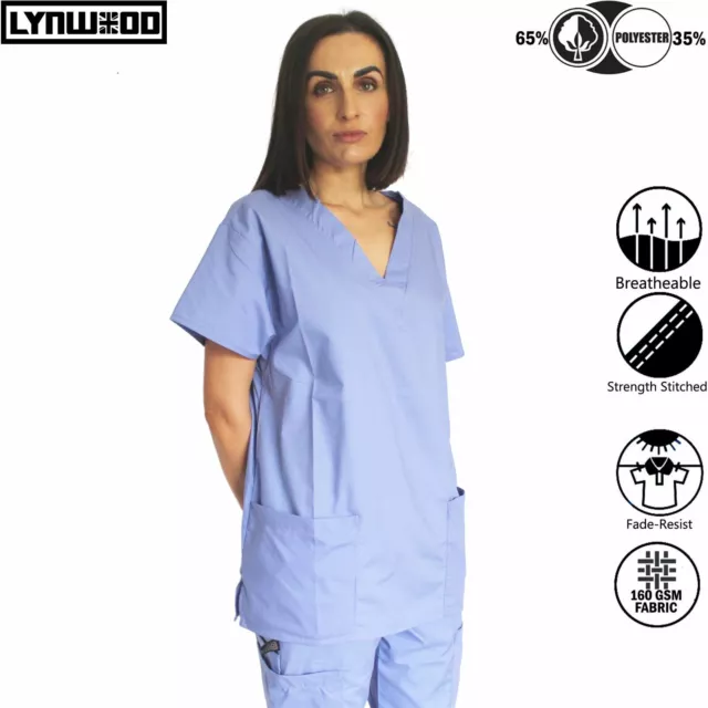 Unisex Hospital Medical Scrub Doctor Nursing Tunic Uniform 1 PCS Top Loose Shirt