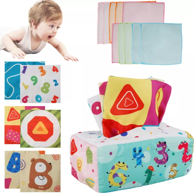 Baby Tissue Box Toy Sensory Crinkle Box Magic for Baby Montessori Learning Toyྲྀ