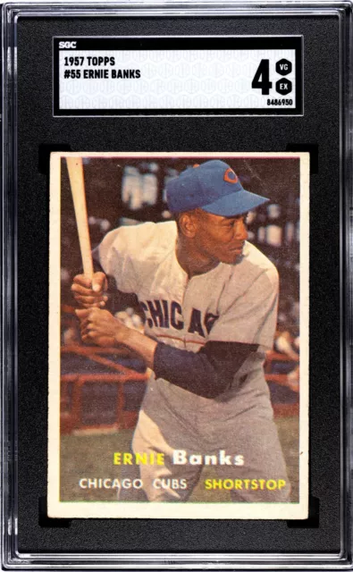1957 Topps #55 Ernie Banks SGC 4 Chicago Cubs HOF Baseball Card