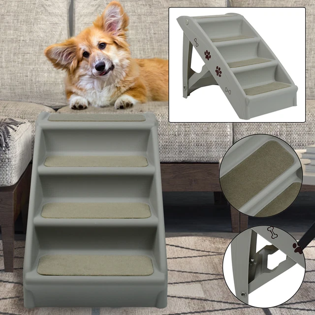 Hundetreppe Haustiertreppe Steighilfe mit 4 Stufen Hundetreppe  Klappbar Leiter