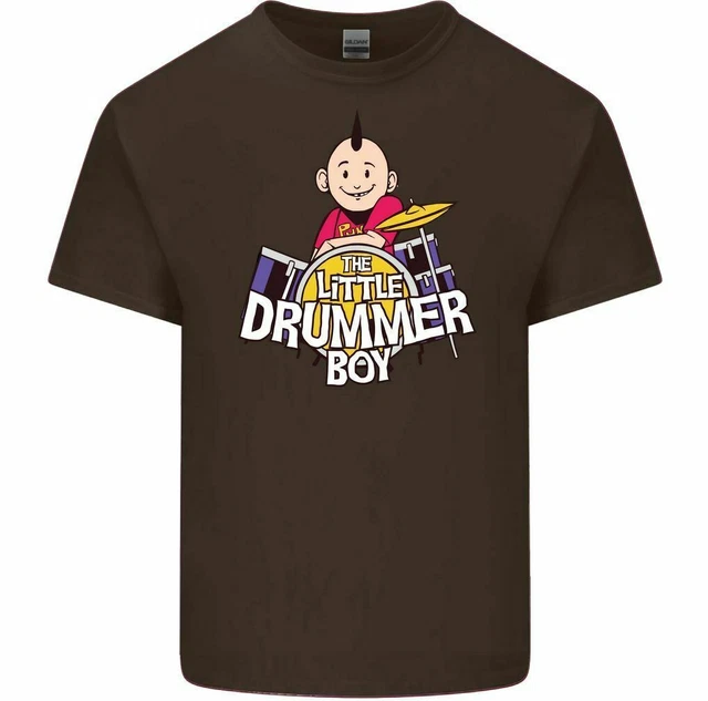 T-shirt divertente da uomo The Little Drummer Boy batteria rock band 4
