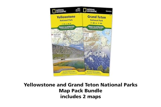 YELLOWSTONE & GRAND Teton National Parks Map Pack: Topographic Trail ...