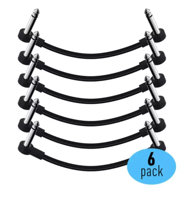 Sonicake (6" Zoll/15 cm) Patchkabel für Gitarren-Effektpedal ""schwarz"" (6er-Pack)