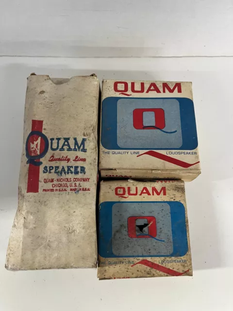 Three Vintage QUAM Permanent Magnet 3.2 Ohm Speakers