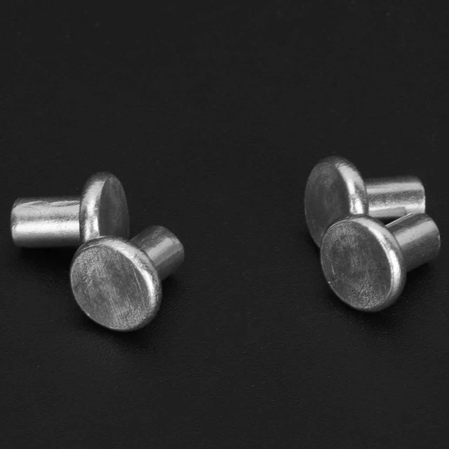 (M4*4) Rivetti Piatti Controschiacciati Alluminio Solidi 100pz M4 Testa Piatta Solida