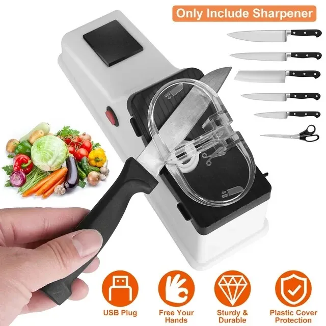 USB Electric Knife Sharpener Multifunctional Automatic Kitchen Knife Sharpener