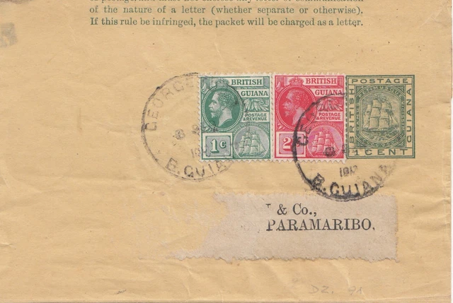 British Guiana: 1912 letter to Paramaribo
