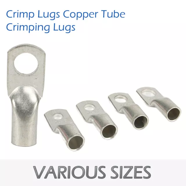 25mm2 COPPER TUBE TERMINALS CRIMP LUGS BATTERY WELDING CABLE LUG RING CRIMP 2