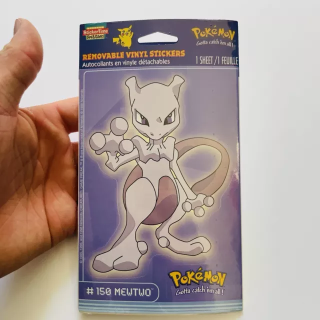 Vintage 1999 Pokémon Sealed Mewtwo Sticker Sheet Pack XL - Nintendo DesignWare 2