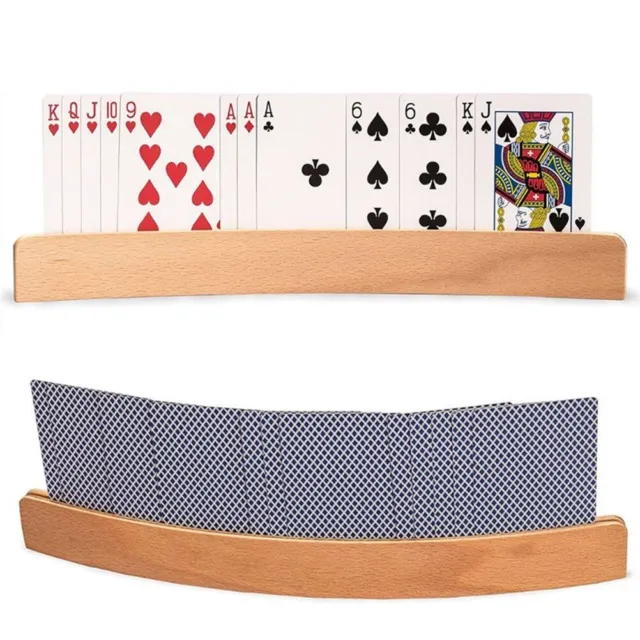 Wood Card Organizer Hold At Least 15 Cards Playing Card Holder For Table