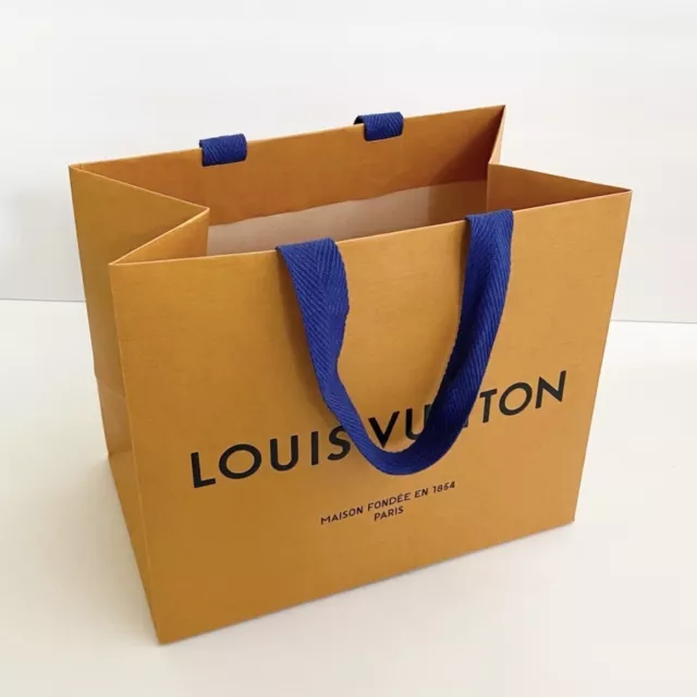 LOUIS VUITTON Authentic Paper Gift Shopping Bag Orange Sm 8.5 X 7 X 4.5”