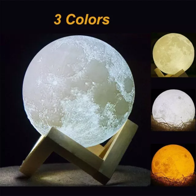 LAMPADA LUNA DA Tavolo Moon Led Cambia Colore 13 15 18 Cm Touch  Ricaricabile EUR 15,94 - PicClick IT