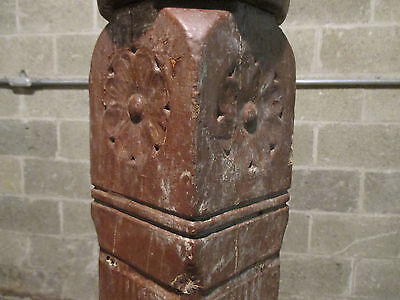 ~ Antique Carved Walnut Newel Post 45 Tall ~ Architectural Salvage ~