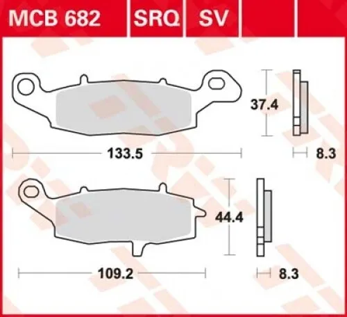 Bremsbelag für Kawasaki VN 900 B Classic Special Edition Bj.16 TRW MCB682