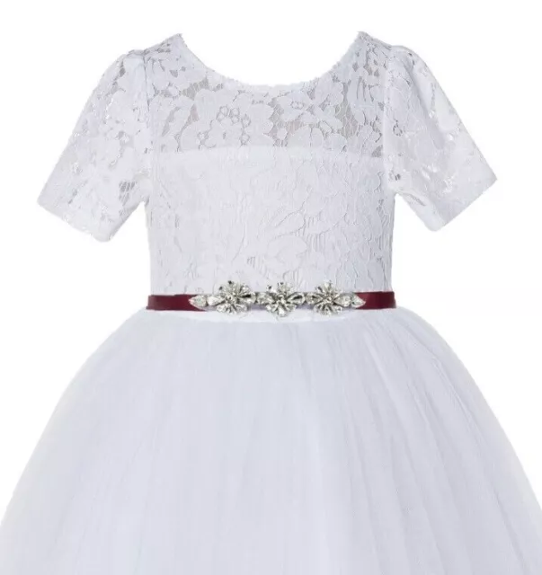 Ivory Flower Girl Dresses White Tulle Dress Graduation Dress Wedding Bridesmaid